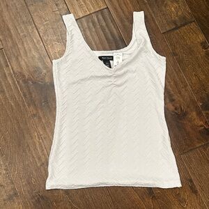 White House Black Market Textured grey Tank Top